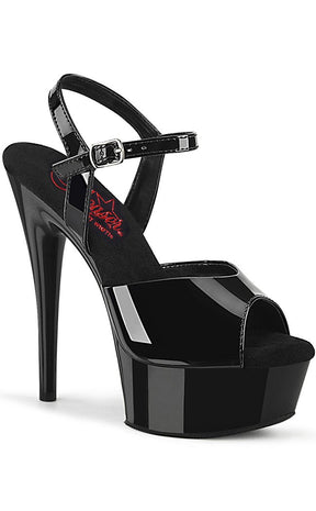 EXCITE-609 Black Patent Platform Heels-Pleaser-Tragic Beautiful