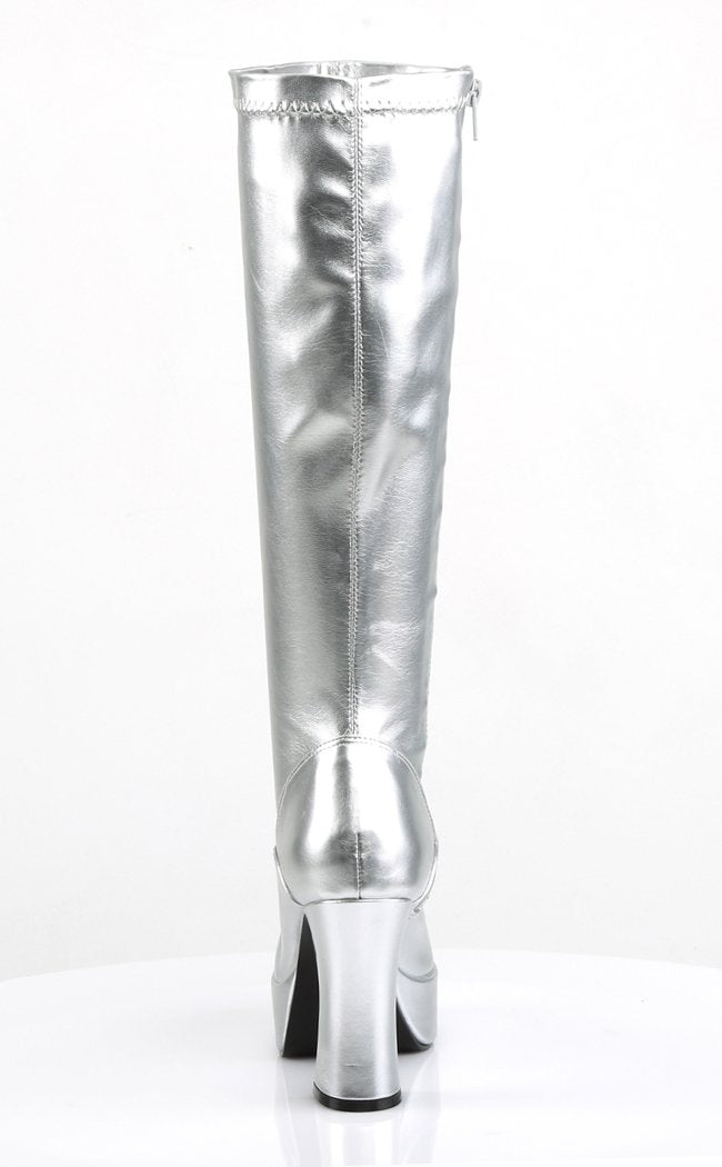 EXOTICA-2000 Silver Patent Gogo Boots-Funtasma-Tragic Beautiful