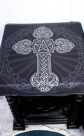 Elemental Gothic Cross Altar Cloth | Witchcraft Supplies Australia