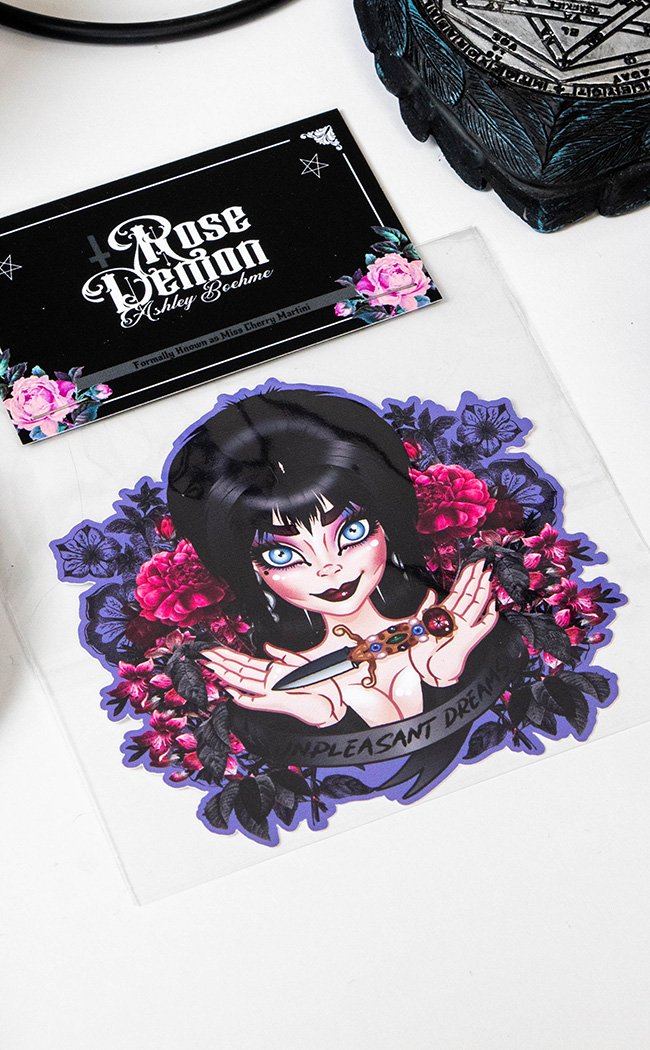 Elvira Sticker-Rose Demon-Tragic Beautiful