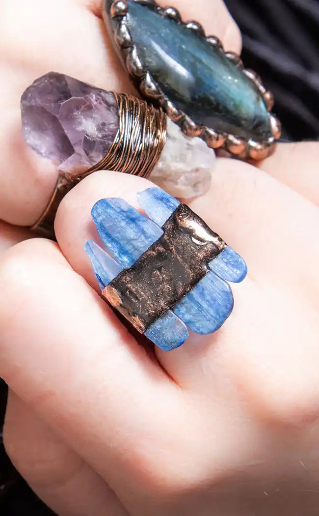 Elysian Visions Ring | Blue Kyanite-Gaia Regalia-Tragic Beautiful