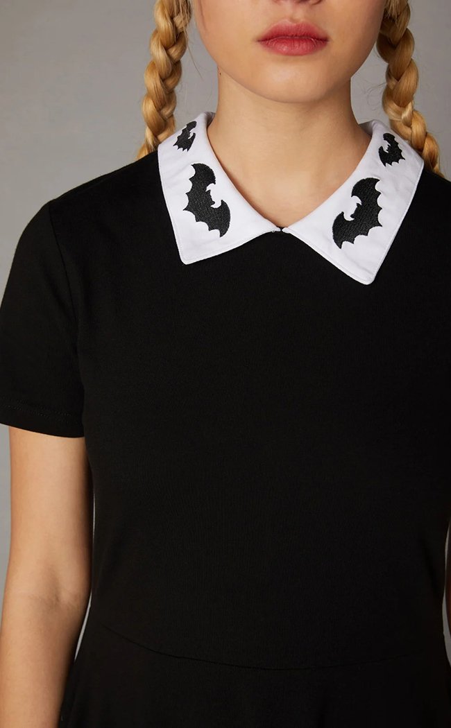 Embroidered Bat Collar Dress-Black Friday-Tragic Beautiful