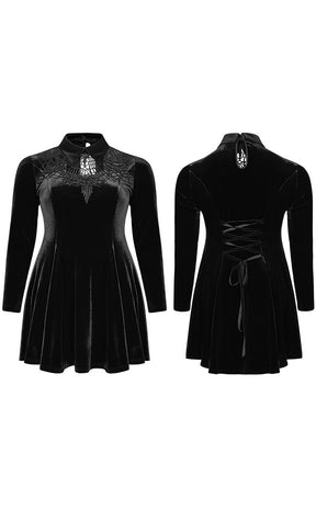 Ensnared Velvet Dress | Black | Plus Size-Punk Rave-Tragic Beautiful
