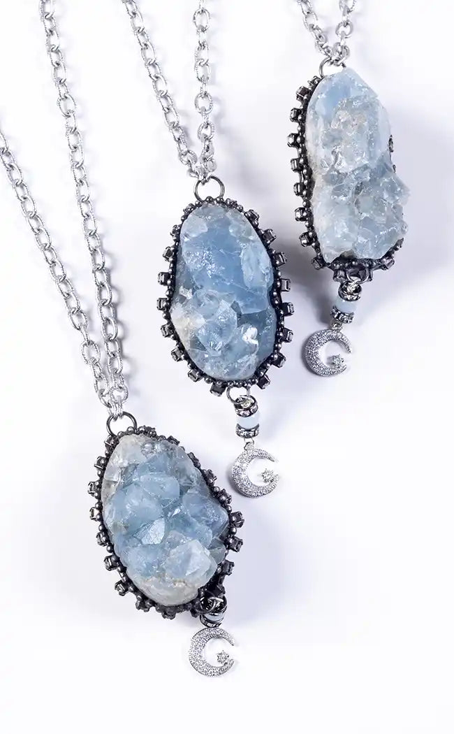 Ephemeral Celestite Crystal Necklace Crystal Boho Jewellery