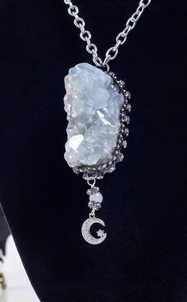 Ephemeral Celestite Crystal Necklace Gaia Regalia