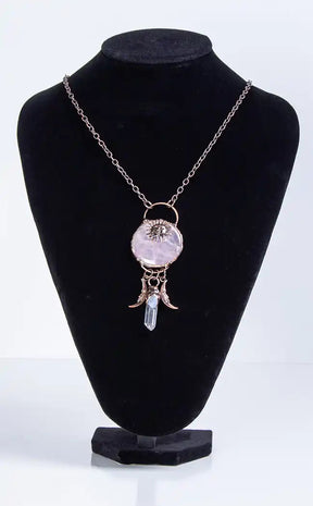 Equilibrium Rose Quartz Crystal Necklace-Gaia Regalia-Tragic Beautiful