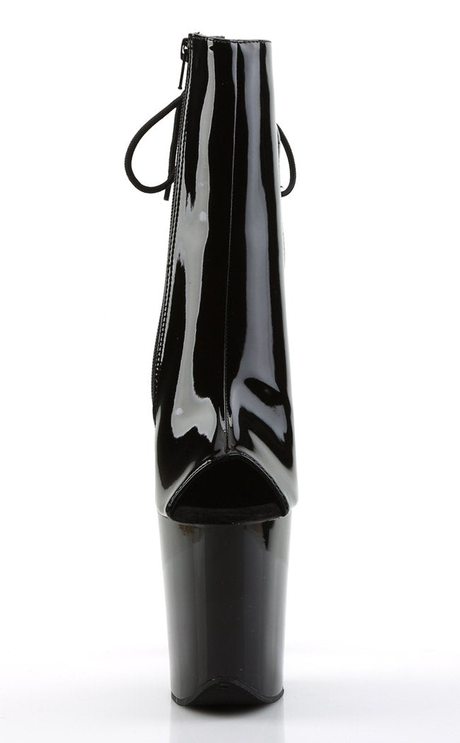 FLAMINGO-1018 Black Patent Ankle Boots-Pleaser-Tragic Beautiful