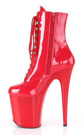 FLAMINGO-1020 Red Patent Ankle Boots-Pleaser-Tragic Beautiful