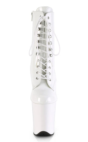 FLAMINGO-1020 White Patent Ankle Boots-Pleaser-Tragic Beautiful
