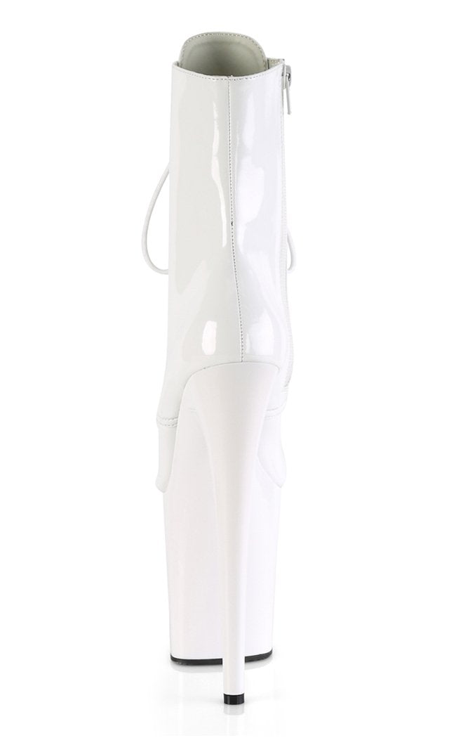 FLAMINGO-1020 White Patent Ankle Boots-Pleaser-Tragic Beautiful