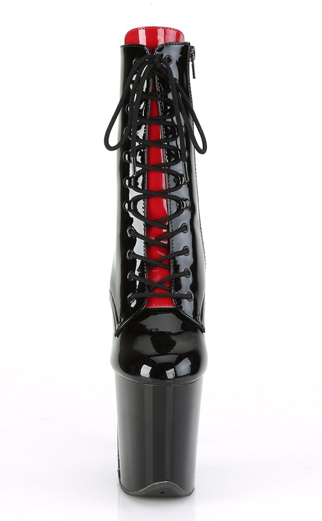 FLAMINGO-1020FH Black Patent Ankle Boots-Pleaser-Tragic Beautiful
