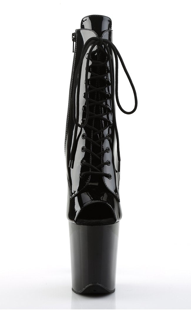 FLAMINGO-1021 Black Patent Ankle Boots-Pleaser-Tragic Beautiful