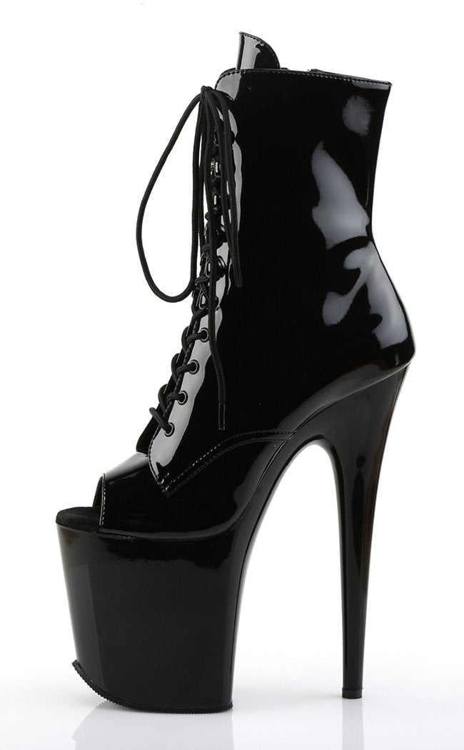 FLAMINGO-1021 Black Patent Ankle Boots-Pleaser-Tragic Beautiful