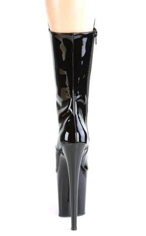 FLAMINGO-1050 Black Patent Mid Calf Boots-Pleaser-Tragic Beautiful