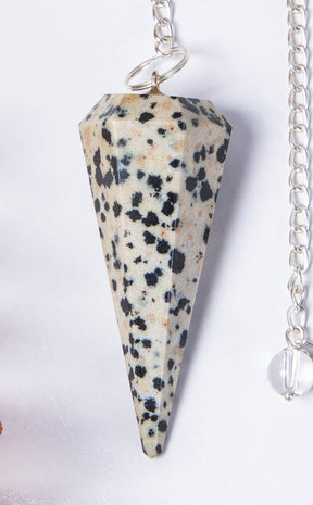 Faceted Pendulum | Dalmatian Jasper-Crystals-Tragic Beautiful