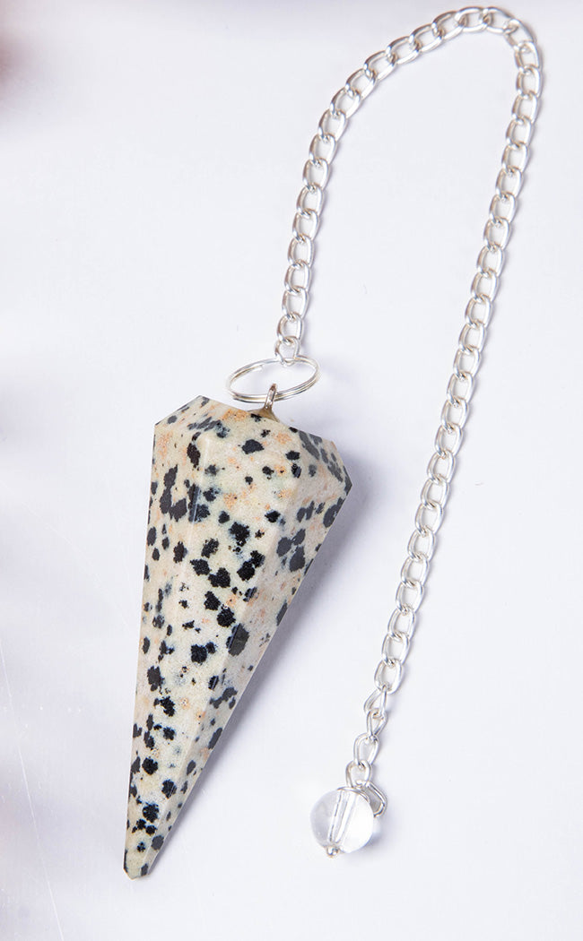 Faceted Pendulum | Dalmatian Jasper-Crystals-Tragic Beautiful