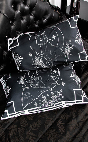 Bats & Cats Pillow Slip Set-The Haunted Mansion-Tragic Beautiful