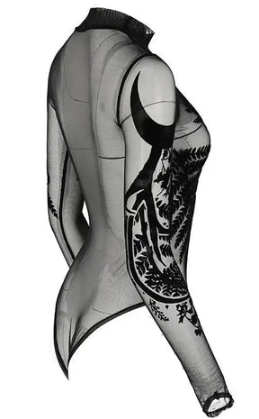 Fern & Stag Mesh Bodysuit-Restyle-Tragic Beautiful