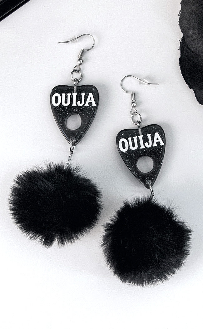 Fluff Goth Earrings | Black Ouija-Drop Dead Gorgeous-Tragic Beautiful