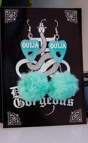 Fluff Goth Earrings | Mint Ouija-Drop Dead Gorgeous-Tragic Beautiful