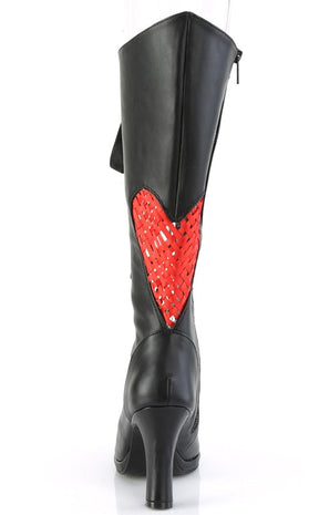 GLAM-243 Black Heart Knee High Boots-Demonia-Tragic Beautiful
