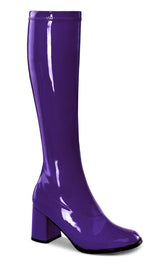 GOGO-300 Purple Stretch Patent Gogo Boots-Funtasma-Tragic Beautiful