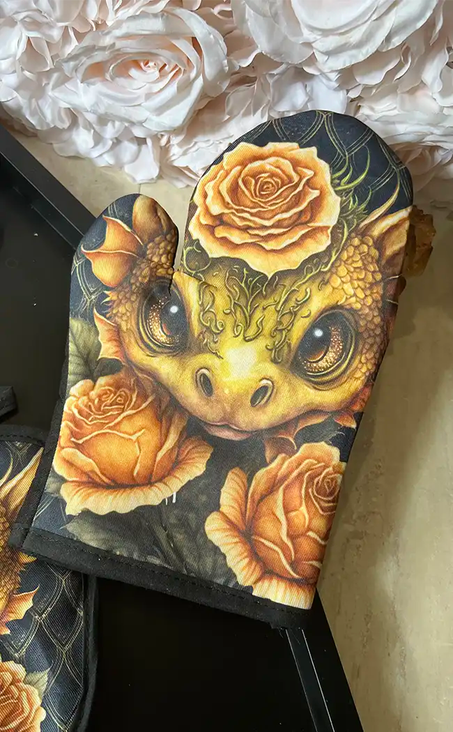 Gold Dragon Oven Mitt Set-Drop Dead Gorgeous-Tragic Beautiful