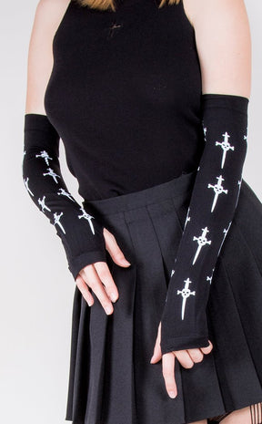 Gothic Cross Fingerless Gloves-Music Legs-Tragic Beautiful