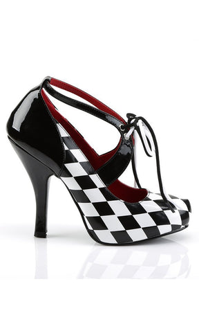 HARLEQUIN-03 Black White Checkers Heels-Funtasma-Tragic Beautiful