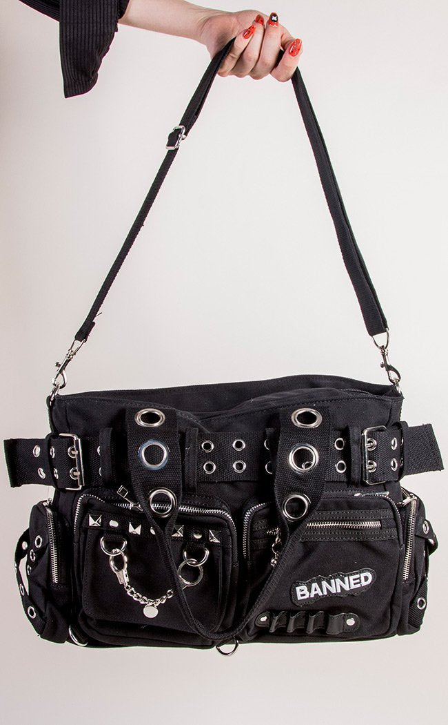 Handcuff Handbag Black-Banned Apparel-Tragic Beautiful