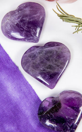 Heart Palm Stone | Amethyst-Crystals-Tragic Beautiful