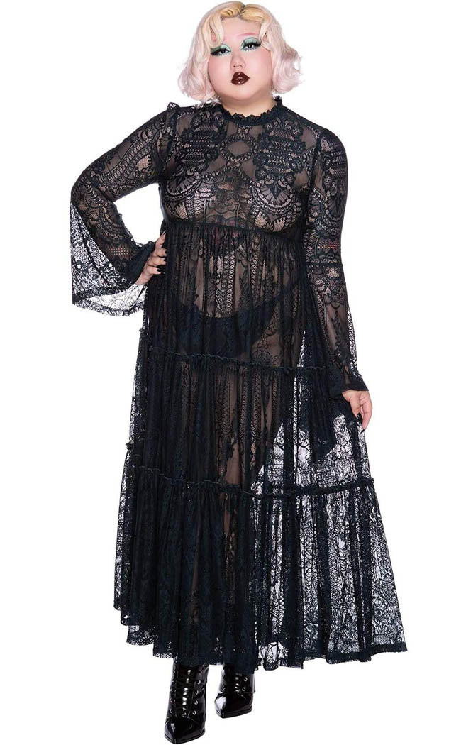 Killstar Australia | Hecate Green Lace Maxi Dress | Witchy Clothing
