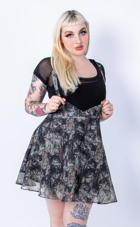 Here Kitty Kitty Suspender Skirt-Punk Rave-Tragic Beautiful