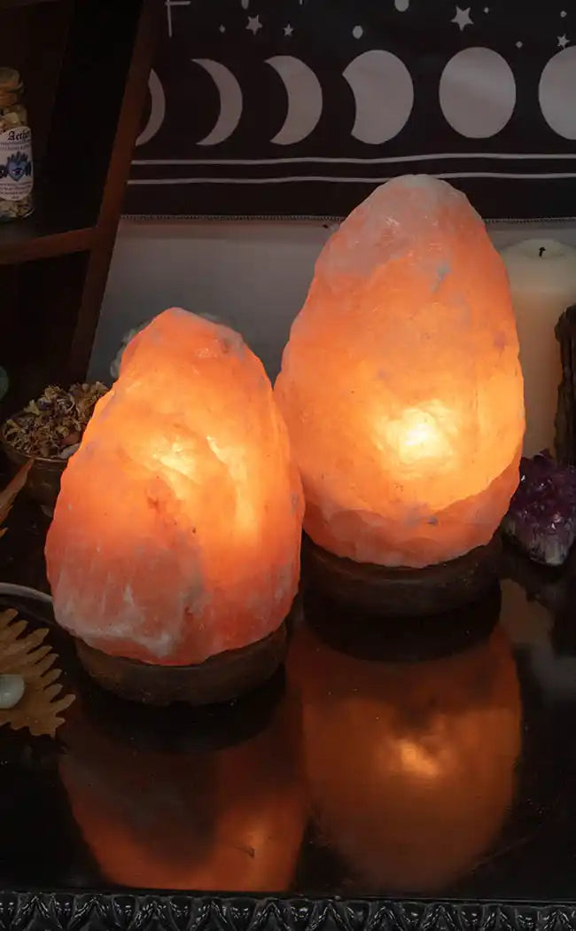 Himalayan Salt Lamp With Timber Base-Crystals-Tragic Beautiful