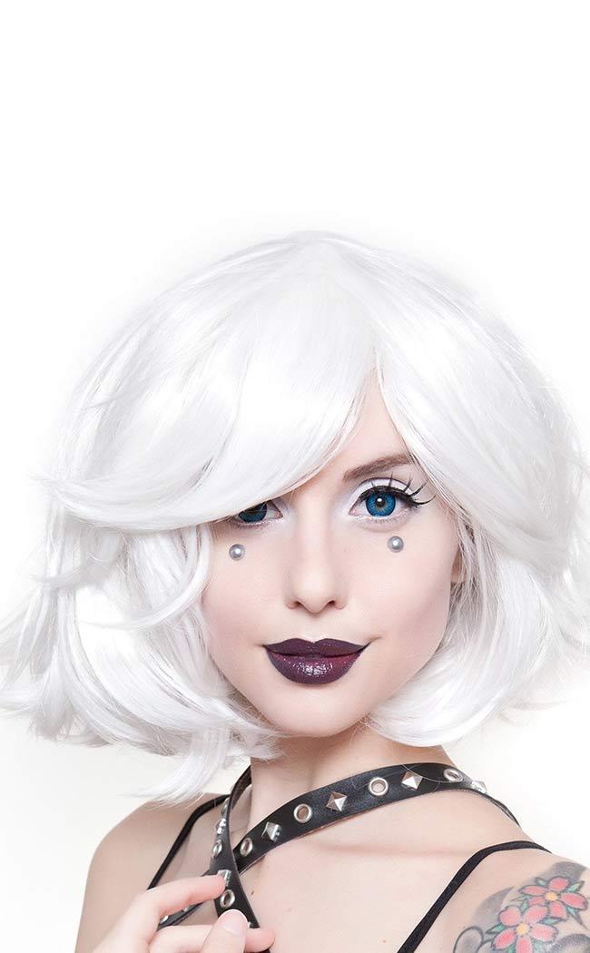 Hologram 12 inch White Bobbed Wig-Rockstar Wigs-Tragic Beautiful