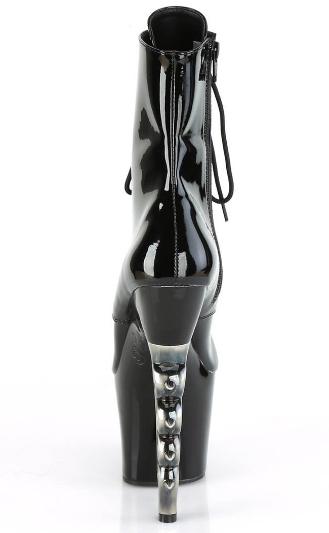 IRONGRIP-1020 Black Patent Brass Knuckle Boots-Pleaser-Tragic Beautiful