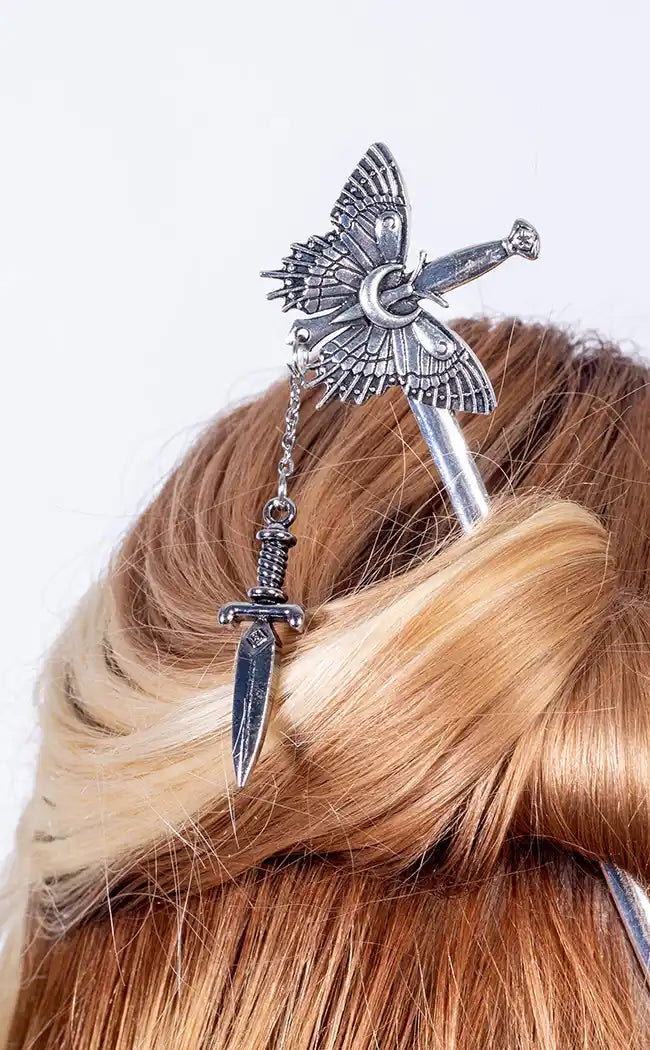 Iron Butterfly Hair Stick-Gothic Jewellery-Tragic Beautiful