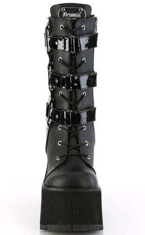 KERA-110 Black Matte Mid-Calf Harness Boots-Demonia-Tragic Beautiful