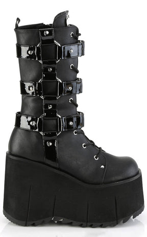 KERA-110 Black Matte Mid-Calf Harness Boots-Demonia-Tragic Beautiful