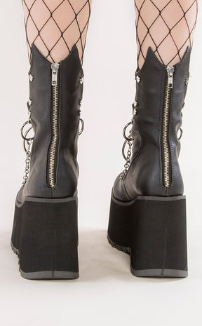 KERA-130 Black Platform Wedge Boots (Au Stock)-Demonia-Tragic Beautiful