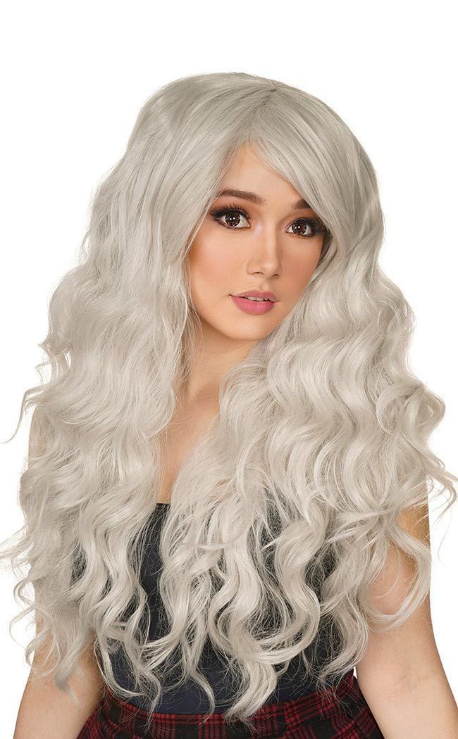 Kiyomi Long Silver Wavy Wig-Rockstar Wigs-Tragic Beautiful