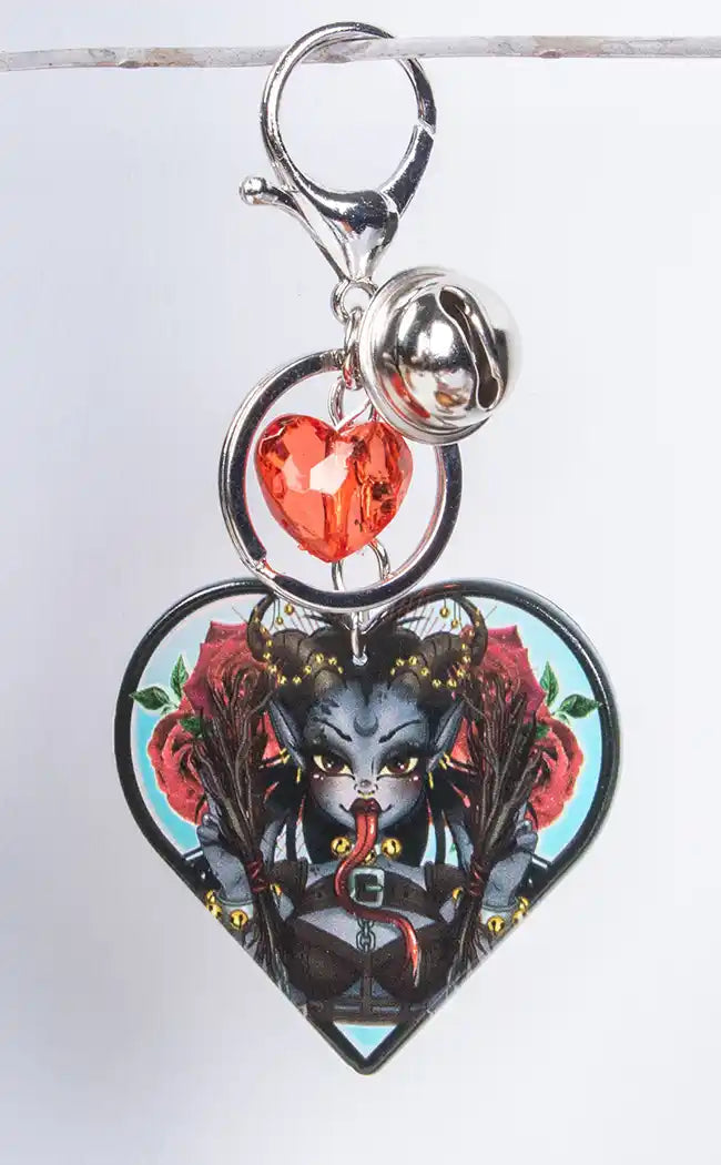 Krampus Holographic Keychain-Rose Demon-Tragic Beautiful