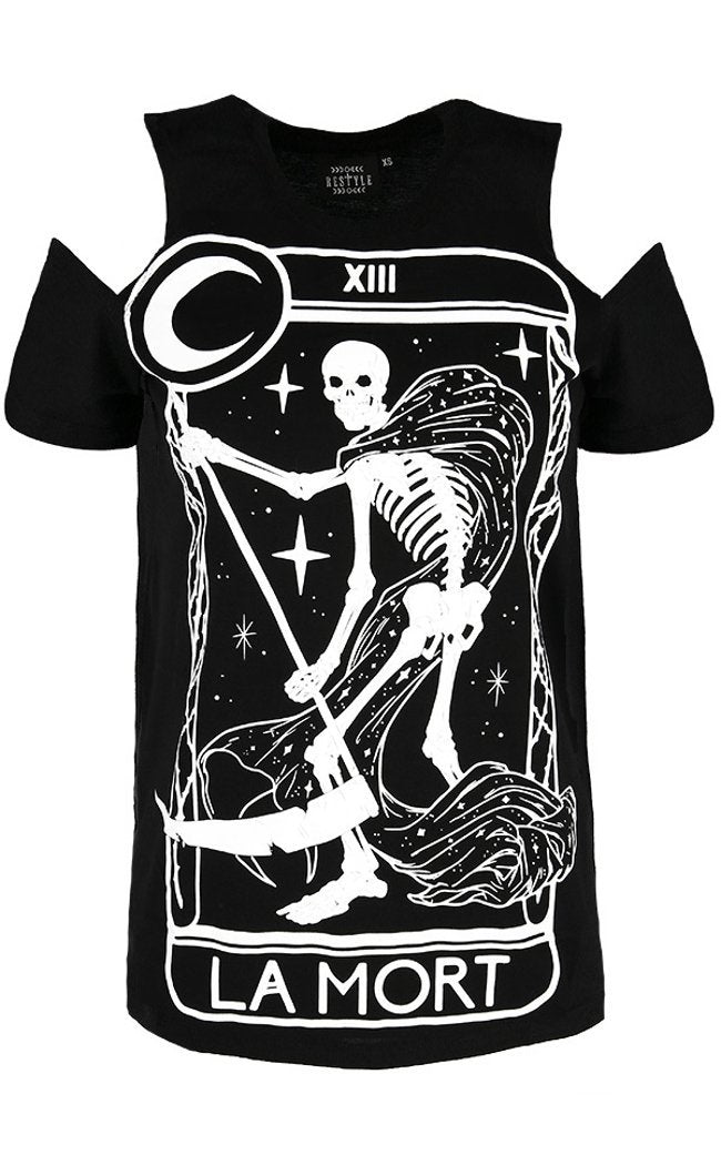 La Morte Cold Shoulder T-shirt-Clothing-Restyle-XS-Tragic Beautiful