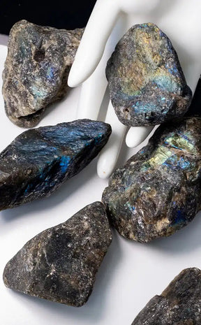 Labradorite Dark Rough Chunks-Crystals-Tragic Beautiful