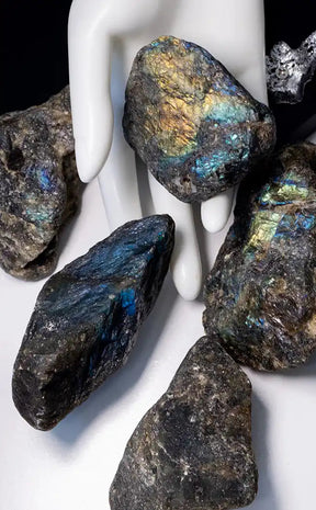 Labradorite Dark Rough Chunks-Crystals-Tragic Beautiful