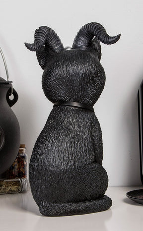 Large Pawzuph Horned Occult Cat Figurine-Nemesis Now-Tragic Beautiful
