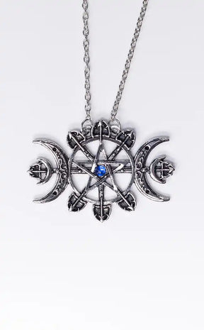Lilith Triple Moon Goddess Necklace-Gothic Jewellery-Tragic Beautiful