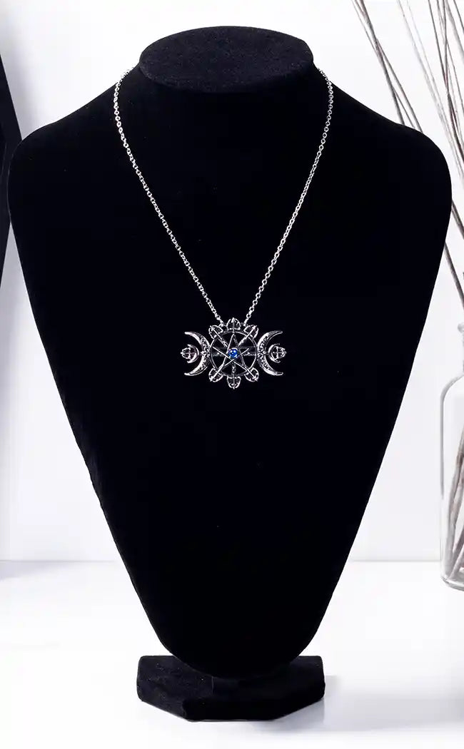 Lilith Triple Moon Goddess Necklace-Gothic Jewellery-Tragic Beautiful