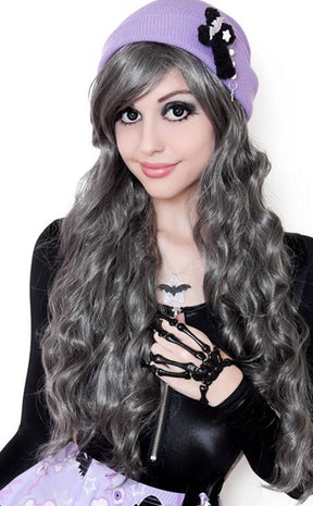 Lily Long Grey & Silver Wavy Wig-Rockstar Wigs-Tragic Beautiful
