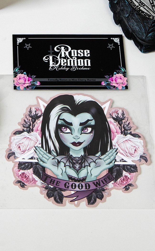Lily Munster Sticker-Rose Demon-Tragic Beautiful